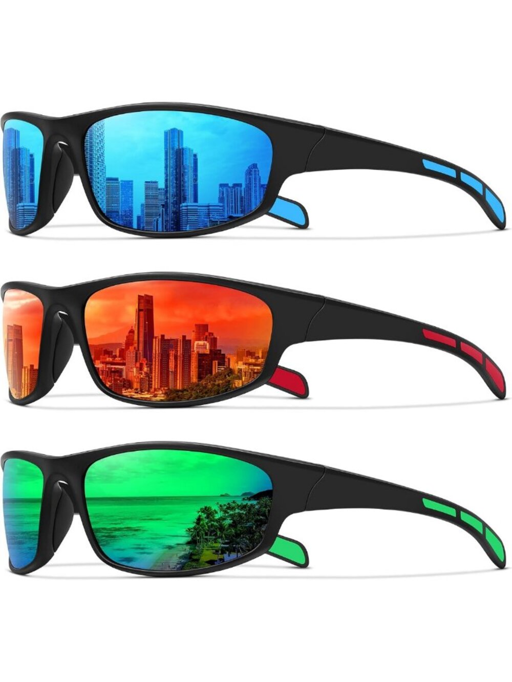 Polarized Wrap Around Sunglasses for Men & Women - UV Protection for Fishing